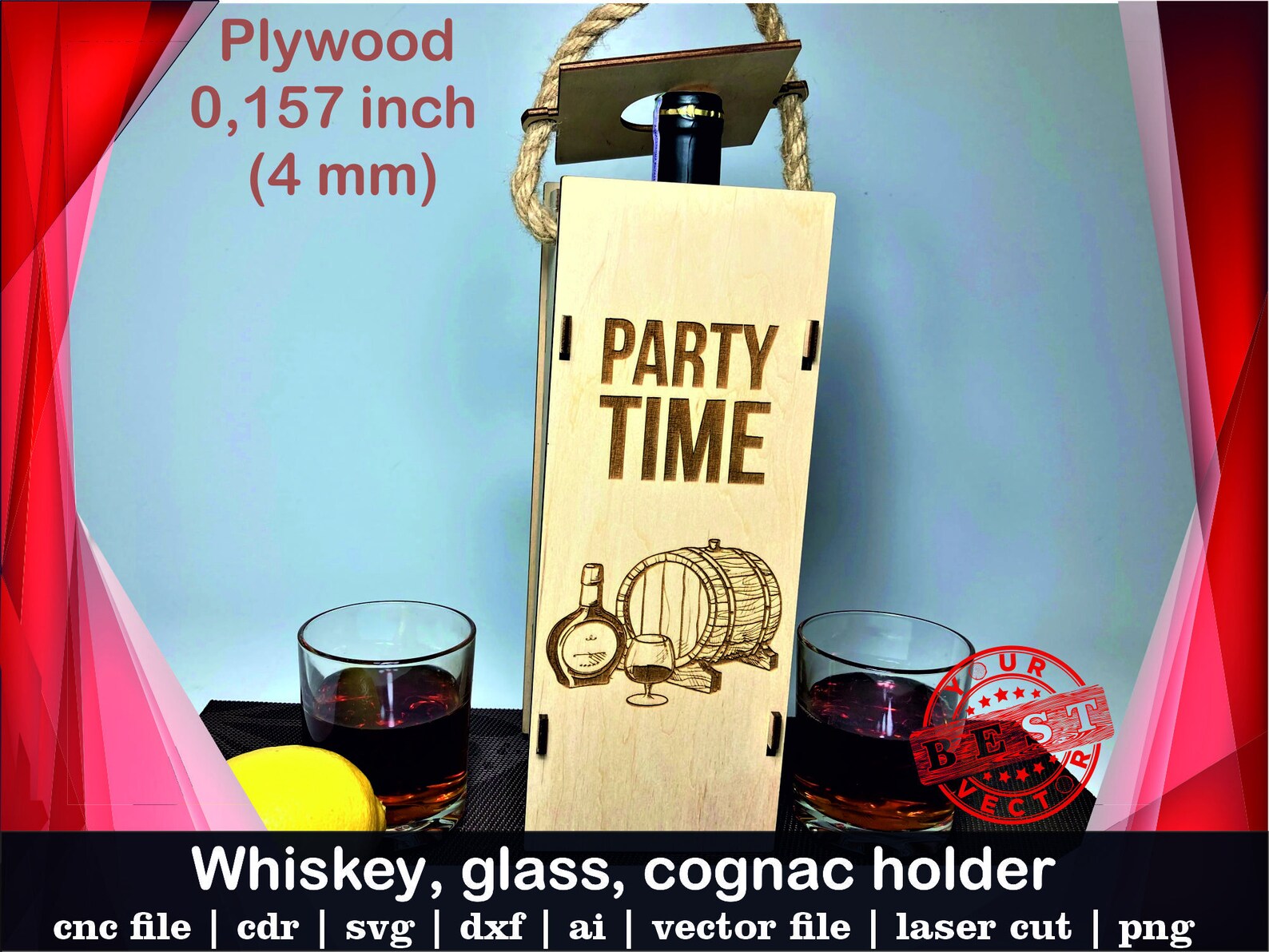 Download Whiskey holder svg Cognac box laser cutFathers day svg | Etsy