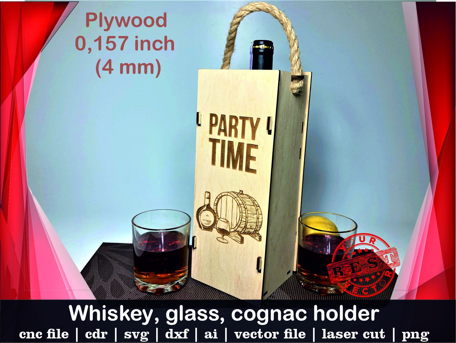 Download Whiskey holder svg Cognac box laser cutFathers day svg | Etsy