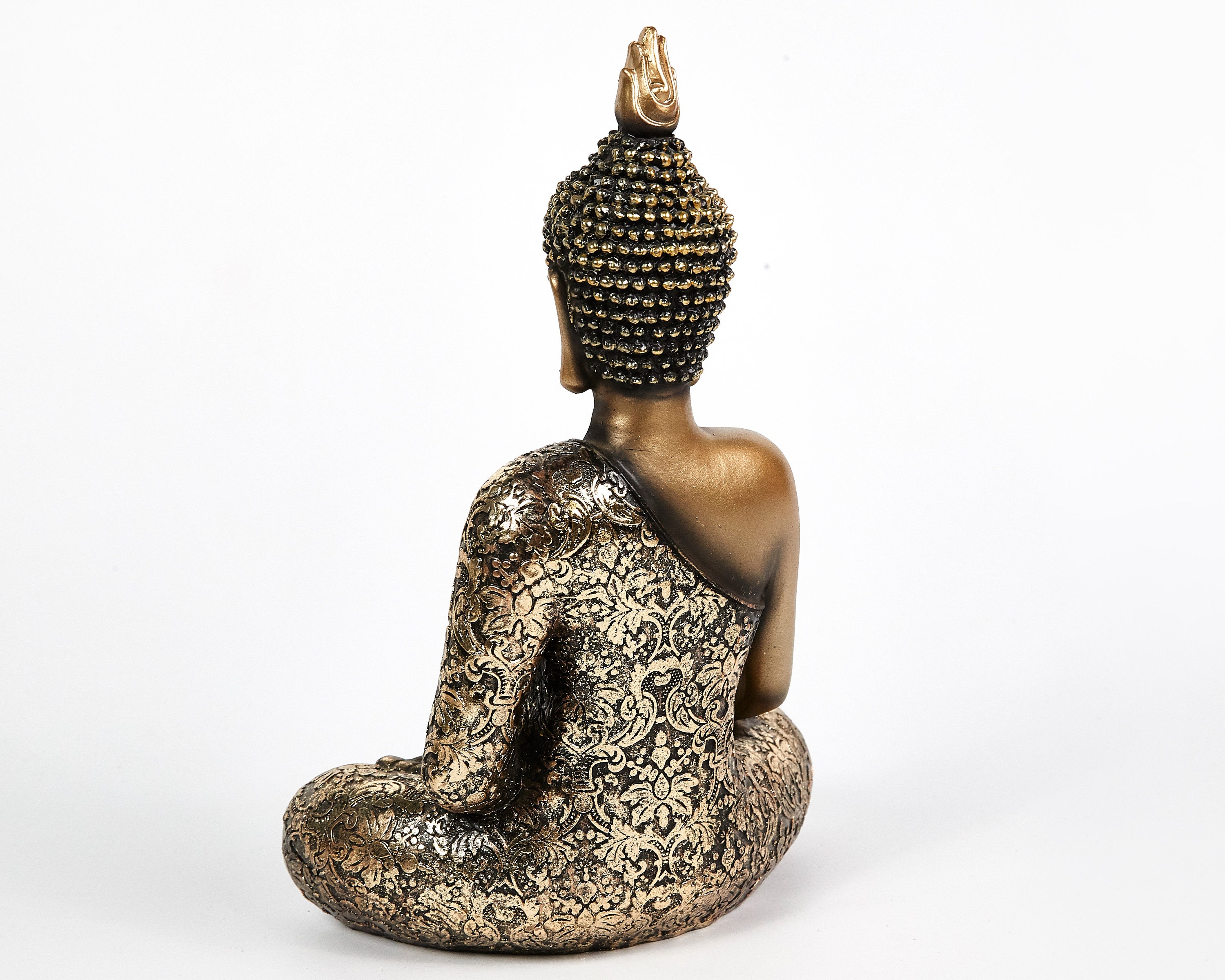 Gold Sitting Buddha Statue Buddhist Ornament Indoor Outdoor Etsy