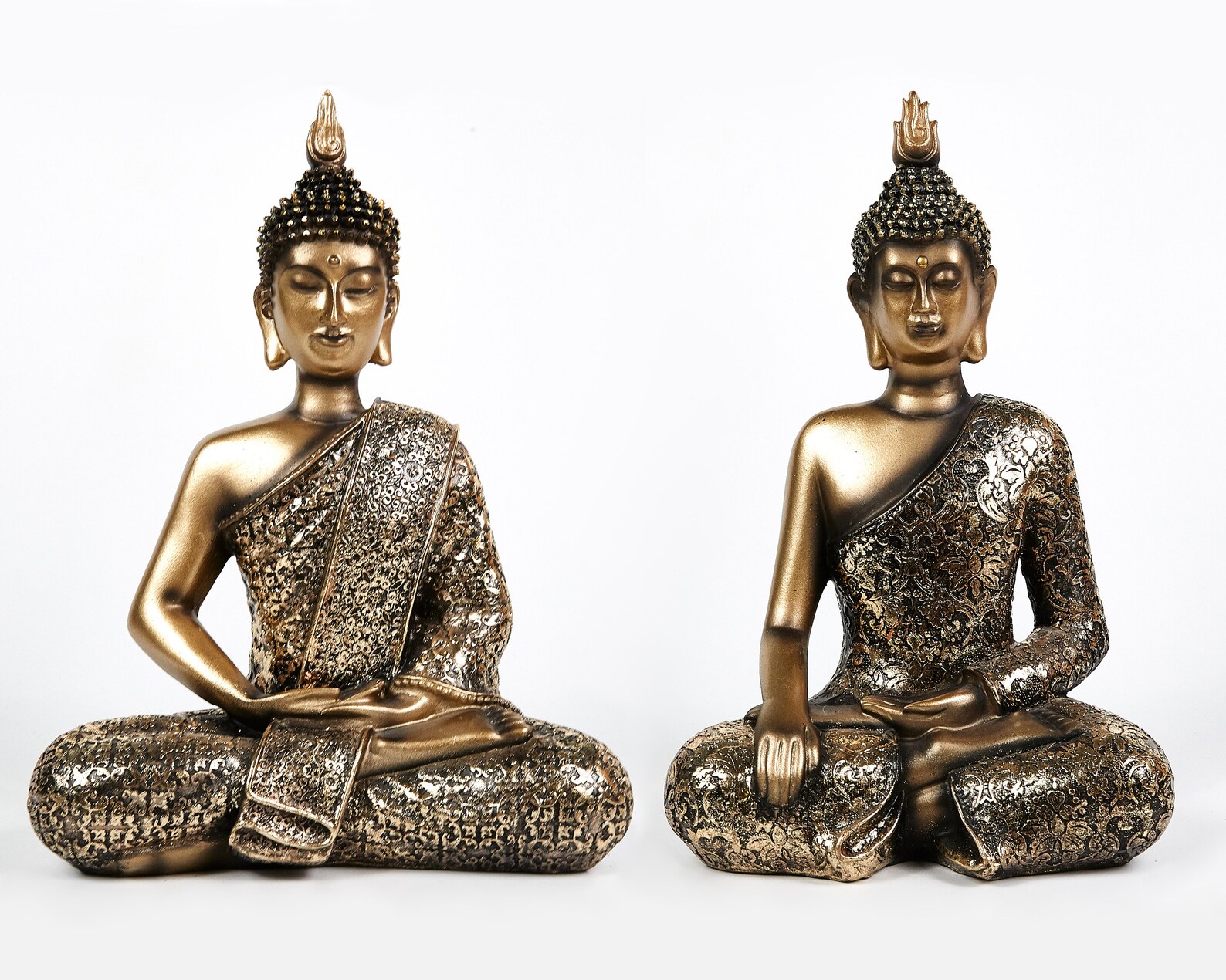 Gold Sitting Buddha Statue Buddhist Ornament Indoor Outdoor Etsy