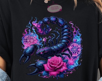 Camiseta de Escorpio, Camiseta del Zodíaco Comfort Colors, Diseño Celestial