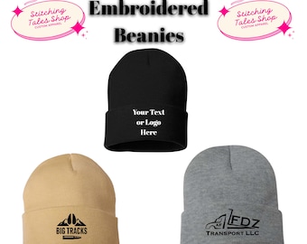 Custom Embroidered Beanie, Personalized Knit Hat, Logo Beanie, Business Apparel, Company Beanie, Winter Work Hat