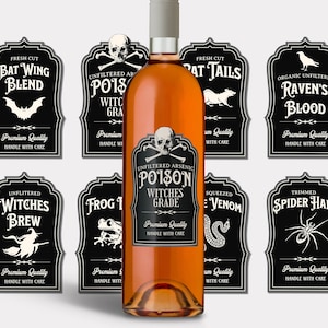 Halloween Potion Label Assortment, Poison Apothecary Labels, Bottle Stickers, Halloween Clipart, INSTANT DOWNLOAD