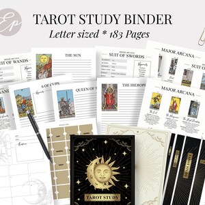 Tarot Study Guide Bundle: 183-Page Printable Binder (Instant Download)