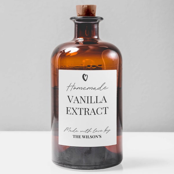 Étiquettes imprimables d'extrait de vanille maison | Personnalisez les étiquettes personnalisées de bouteilles ou de pots, les autocollants cadeaux, les étiquettes modernes | TÉLÉCHARGEMENT INSTANTANÉ fichier pdf