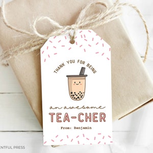 Merci d'être un enseignant formidable Reconnaissance pour la rentrée des classes Café Étiquette à thé Carte-cadeau Gobelet Cadeau pour enseignant Thé au lait perlé à éclater