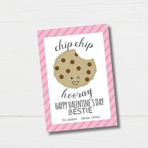 Pink Chocolate Chip Cookie Printable Valentines INSTANT DOWNLOAD Chip ...