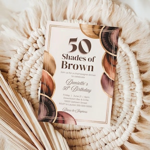 Melanin Birthday Invitation: 50 Shades of Brown, Black Woman (Digital Download Template 5x7&quot; CANVA)