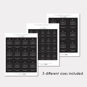 Printable Homemade Vanilla Labels | Black and White, Chalkboard ...