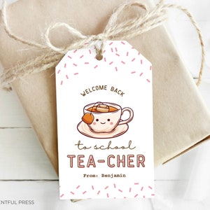 Welcome Back to School TEA cher Kopje thee Waardering Theekaartje Cadeaubon Beker Cadeau voor leraar Theedoos Cadeaubon Idee