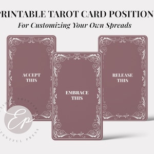 Printable Tarot Card Prompt Cards | Create your own tarot spreads, Tarot Card Positions | Mauve and White | Digital File INSTANT DOWNLOAD