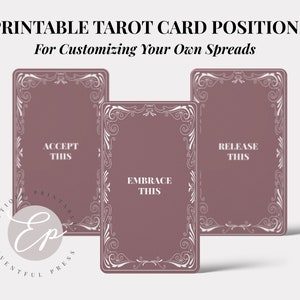 Printable Tarot Card Prompt Cards | Create your own tarot spreads, Tarot Card Positions | Mauve and White | Digital File INSTANT DOWNLOAD