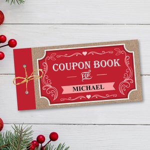 Libro de cupones imprimible, vales de amor, calcetines personalizados, regalo de San Valentín para novio, esposo, esposa DESCARGA INSTANTÁNEA