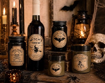 Halloween Potion Label Assortment | Apothecary Labels | Bottle Stickers | Halloween Clipart | INSTANT DOWNLOAD