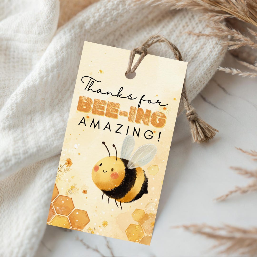 Thank You for Bee-ing Amazing Gift Tag, Teacher Appreciation, Mothers ...