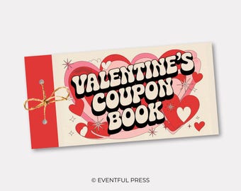 Valentine's Printable Coupon Book Love Coupons Custom Vouchers Personalized Gift for Boyfriend Husband Wife Friend Teacher INSTANT DOWNLOAD