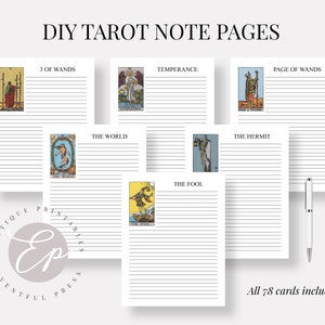 Páginas de notas de tarot / Diario de tarot para principiantes, aprenda a leer el tarot, ¡cree su propia carpeta de referencia! / DESCARGA INMEDIATA en formato pdf