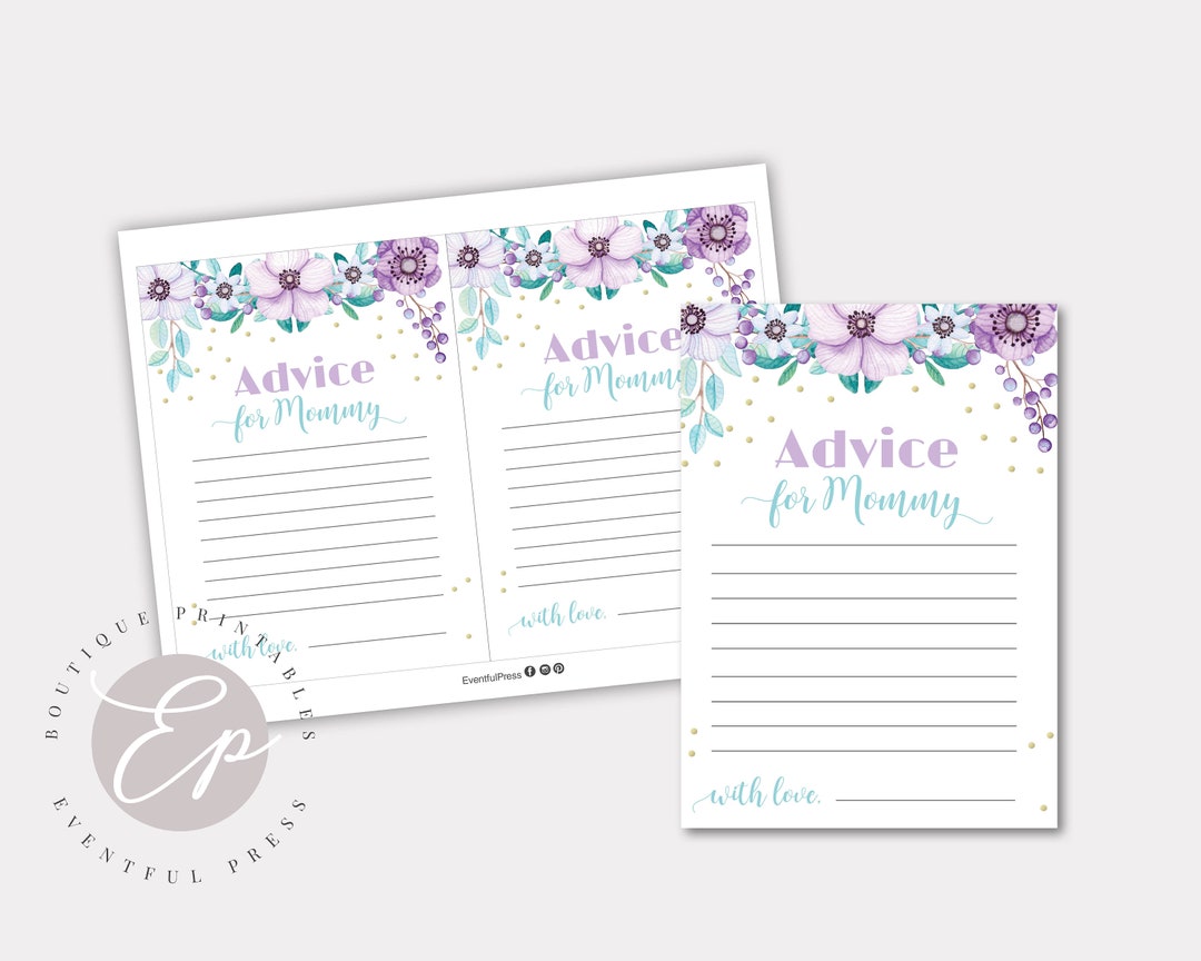Advice for Mommy Printable | Printable Baby Shower Game, Baby Shower ...