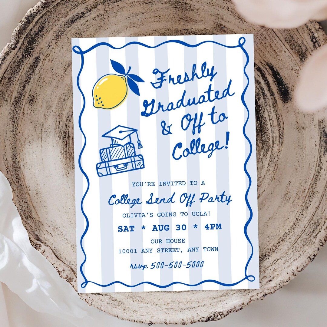 Frsehly Graduated Send off Invitation: Lemon Theme Going Away Party ...
