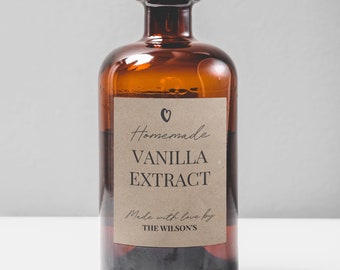 Personalized Vanilla Extract Labels: Custom Jar Stickers (PDF)