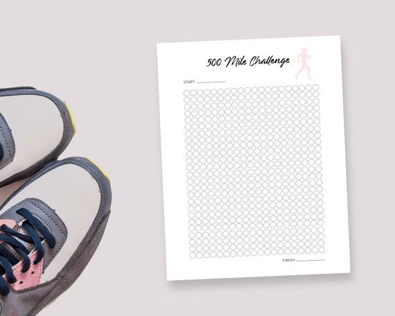 500 Mile Challenge Printable Workout Planner Running Log - Etsy Australia
