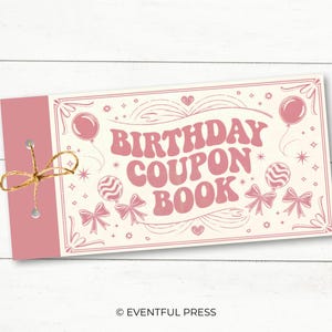 Birthday Coupon Book Printable Bday Coupons Custom Vouchers Personalized Girlfriend Wife Best Friend Gift for Her  INSTANT DOWNLOAD
