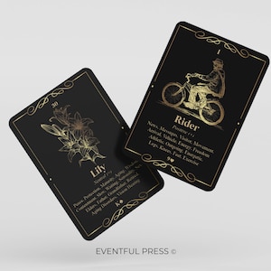 Lenormand Cards With Key Words Printable Lenormand Deck Learn Lenormand Flash Cards Black and Gold Lenormand Digital File INSTANT DOWNLOAD