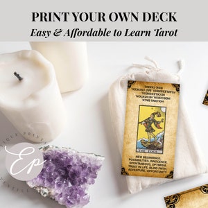 Printable Tarot Cards With Key Words | Tarot Deck, Tarot Flash Cards ...