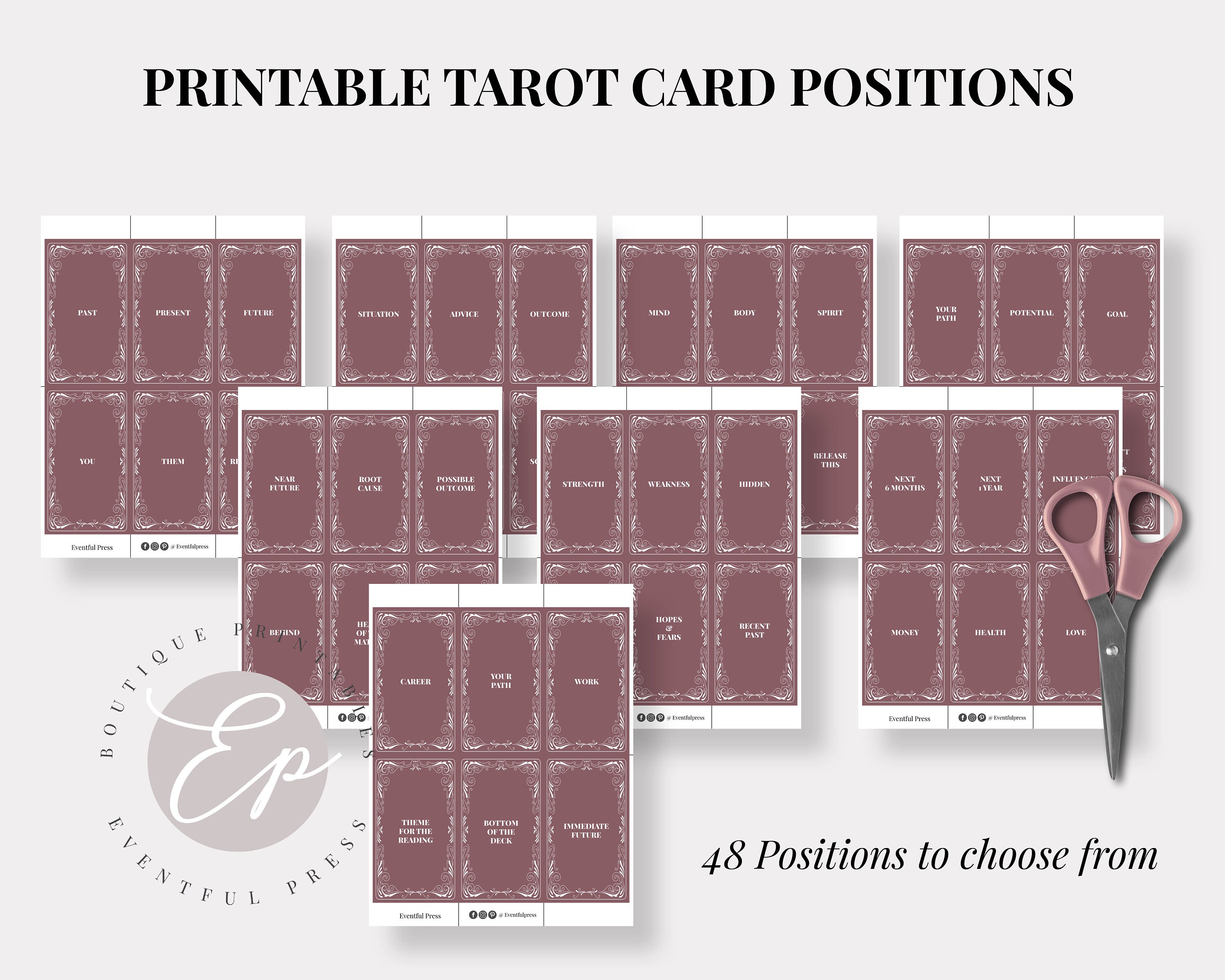 Printable Tarot Card Prompt Cards Create Your Own Tarot - Etsy