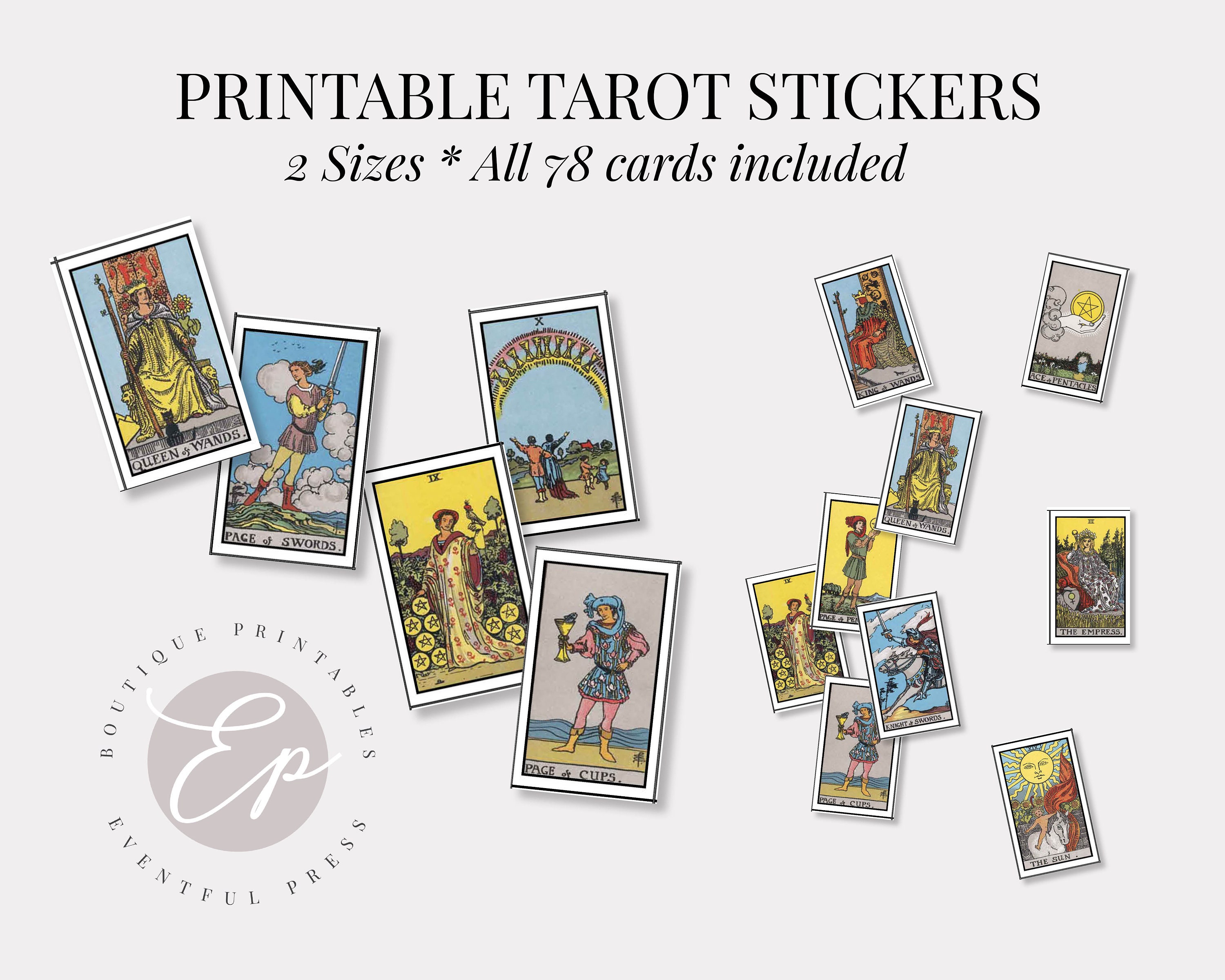 78 TAROT CARD STICKERS Tarot Stickers Tarot Stickers for Journaling Tarot  Journal Stickers Tarot Planner Stickers 