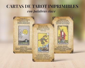 Española Tarotkarten mit Schlüsselwörtern (Digitaler Download)