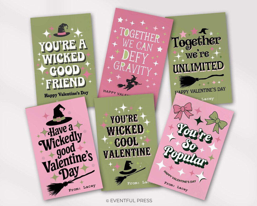Witchy Printable Valentine's Day Gift Tag Have a Wicked Valentines Day ...