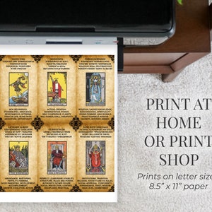 Printable Tarot Cards With Key Words | Tarot Deck, Tarot Flash Cards ...