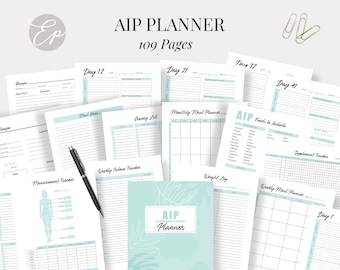 AIP Diet Planner Bundle: Food & Symptom Tracker (Digital Download)