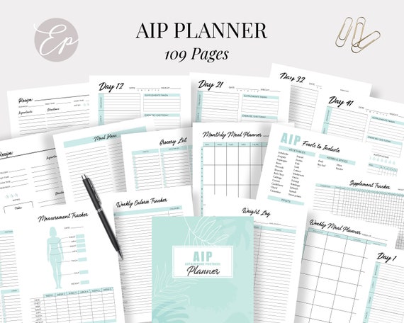 AIP Diet Planner Bundle: Food & Symptom Tracker (Digital Download)