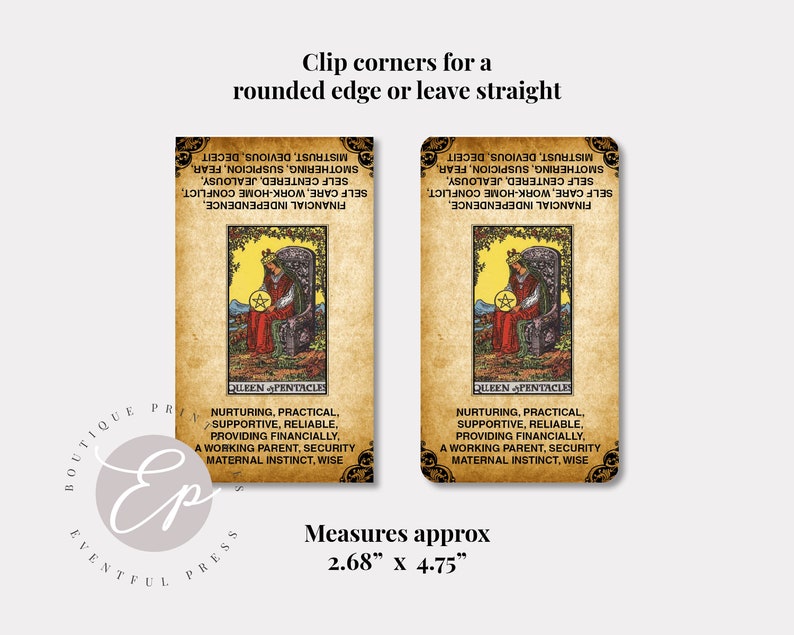 Printable Tarot Cards With Key Words Tarot Deck Tarot Flash - Etsy
