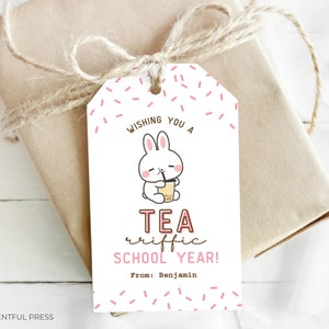 Ik wens je een geweldig schooljaar Welkom terug op school label thee cadeaukaart beker cadeau voor leraar kawaii schattig klaslokaal student cadeau