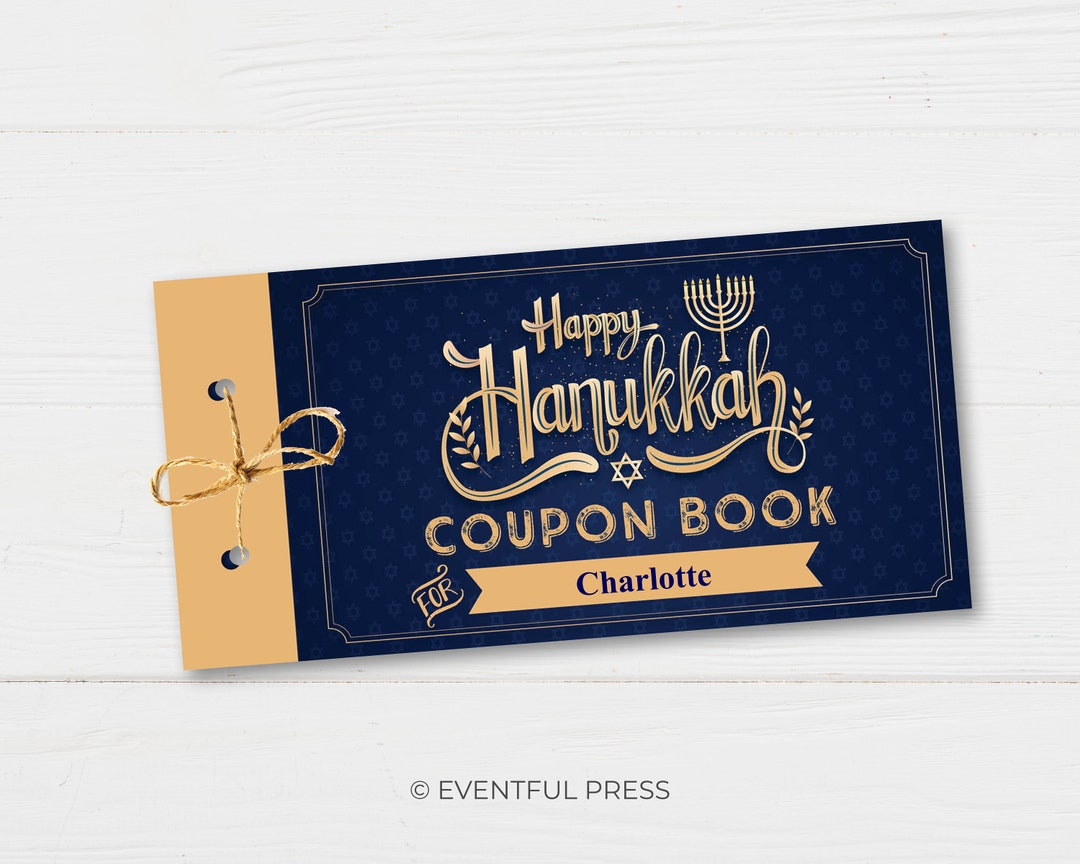 Printable Hanukkah Coupon Book Custom Vouchers Personalized Gift Idea ...