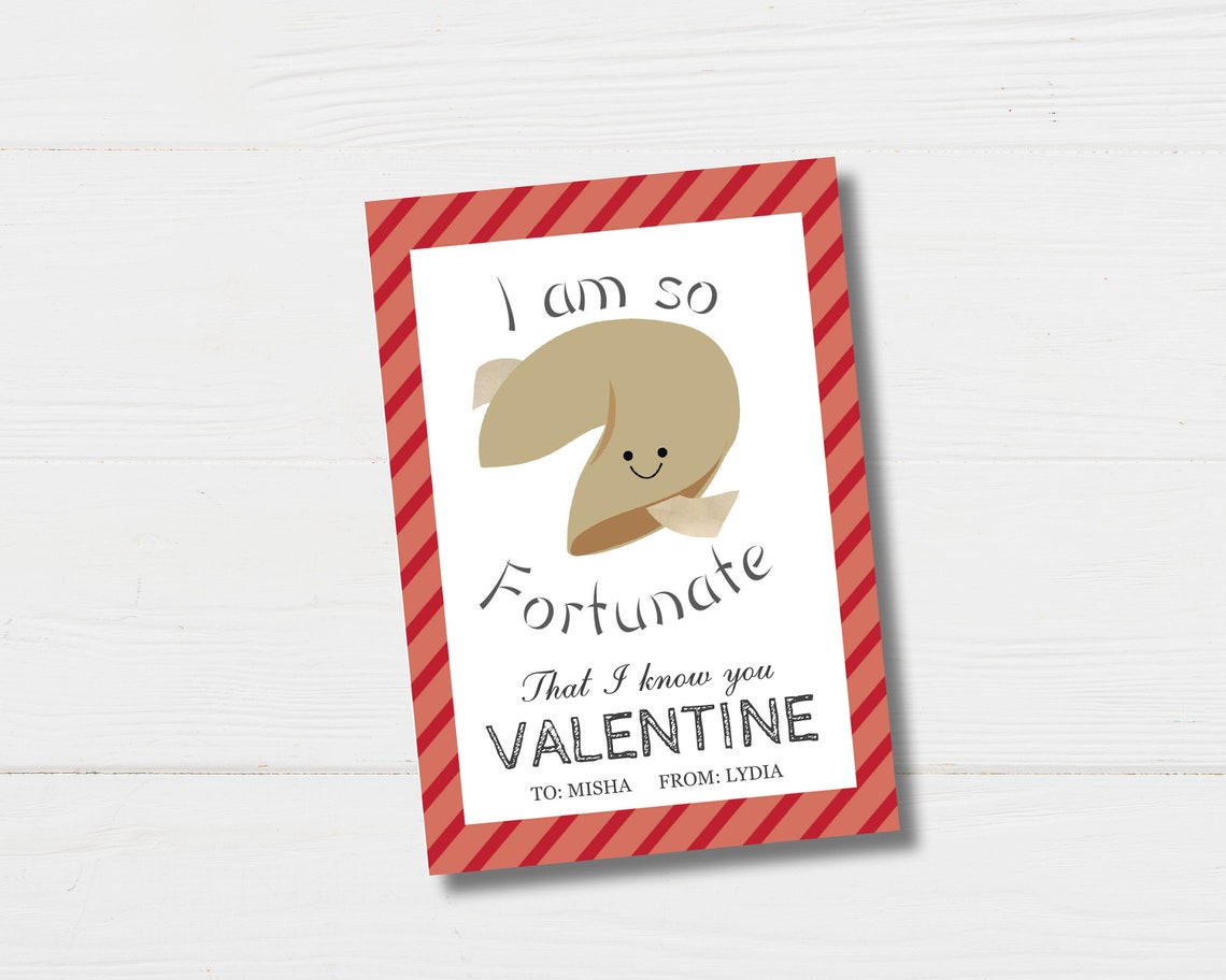 Printable Fortune Cookie Gift Tags or Valentines Back to Etsy