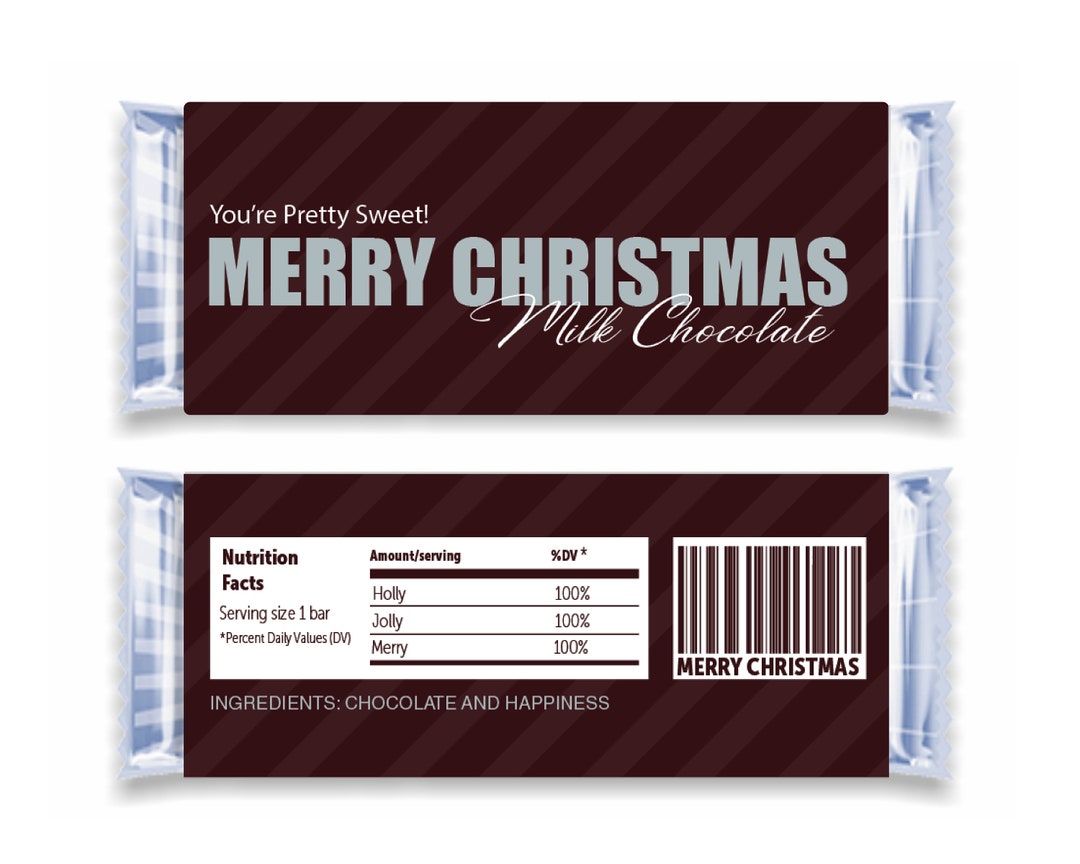 Chocolate Bar Wrapper Printable Last Minute Christmas Gift - Etsy