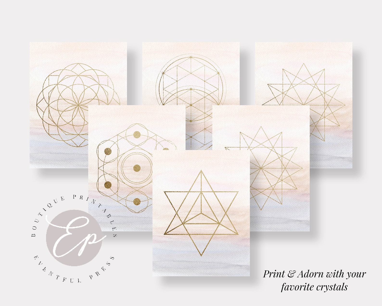 25 Printable Crystal Grid Templates Sacred Geometry - Etsy