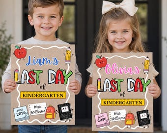 Last Day of School Photo Prop Sign, End of School Poster Printable (Digital Download)