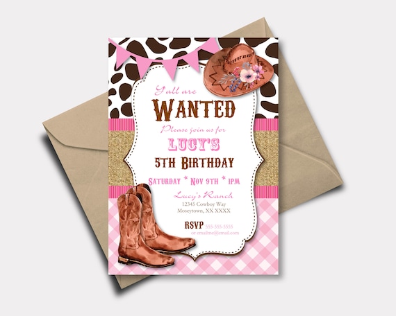 pink-cowgirl-birthday-party-invitation-rodeo-wanted-poster-etsy