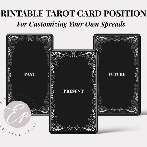 Printable Tarot Card Prompt Cards Create your own tarot spreads Tarot card positions for tarot reading Digital File INSTANT DOWNLOAD