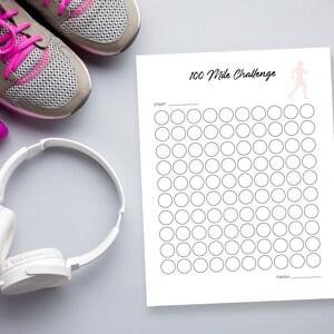 100 Mile Challenge Printable | Workout Planner, Running Log, Running Challenge  | INSTANT DOWNLOAD PDF