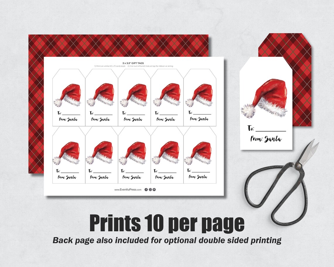 Santa Gift Tags From Santa printable gift tags digital | Etsy