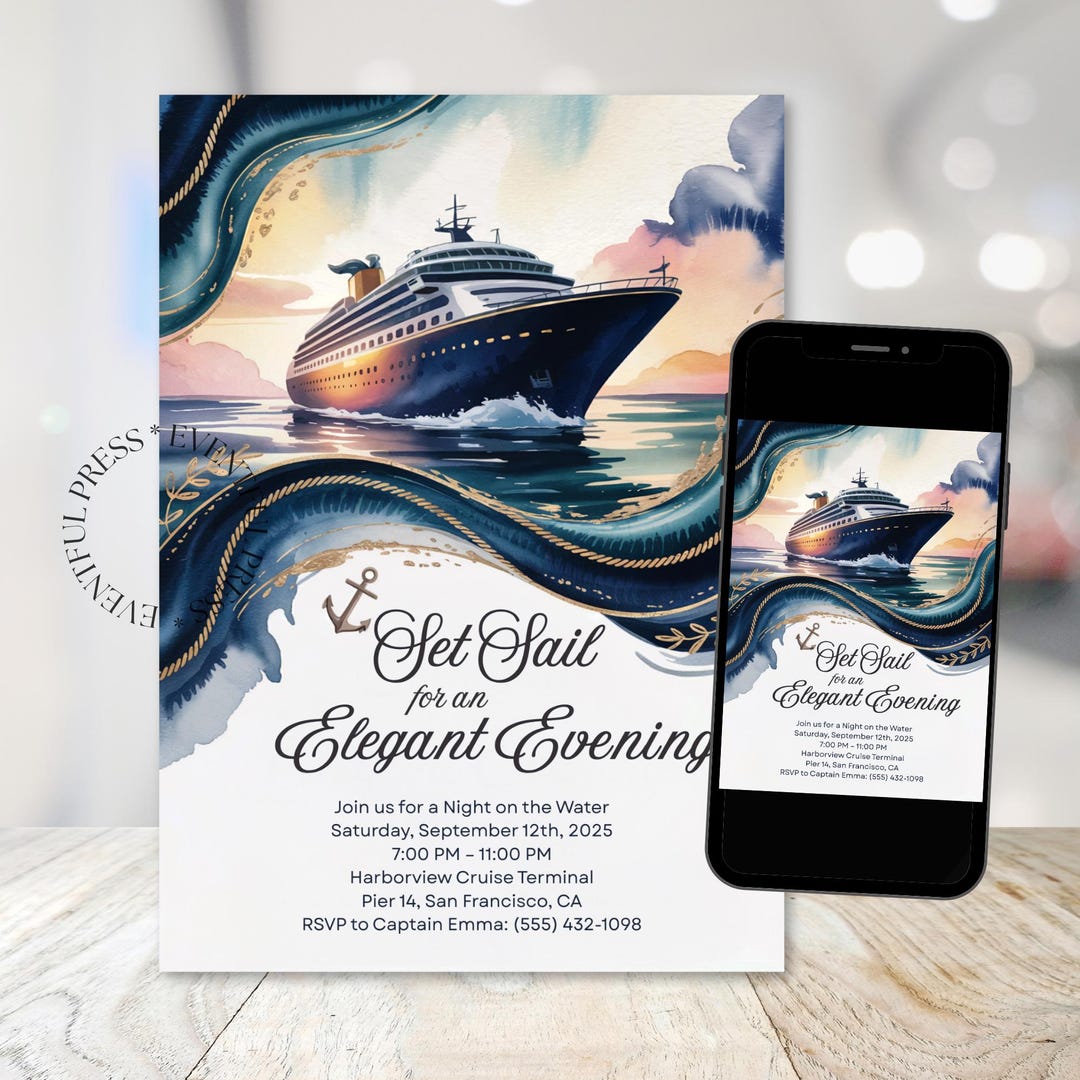 Nautical Cruise Invitation: Sailboat Boat Party, Seaside Digital Invite ...