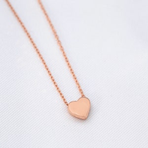 Cute Tiny Heart Necklace Minimal Gold Heart Necklace Dainty - Etsy