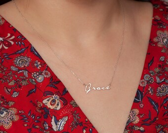 Dainty Name Necklace, Custom Name Necklace, Bridesmaid Gift for Her, Personalized Gifts, Name Jewelry, Christmas Gifts, Silver, Rose, Gold
