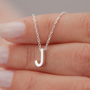 Silver Initial Necklace - Etsy